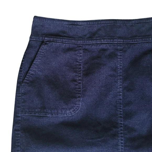 Talbots Navy Blue Corduroy A-Line Skirt with Pockets Women's Size 4 - Picture 5 of 9